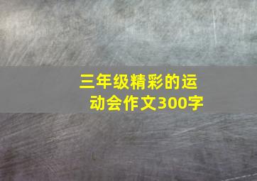 三年级精彩的运动会作文300字