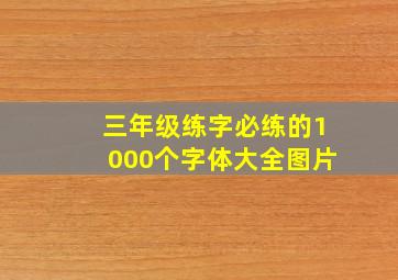 三年级练字必练的1000个字体大全图片