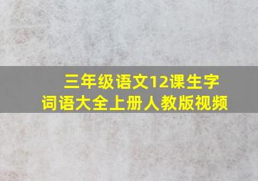 三年级语文12课生字词语大全上册人教版视频