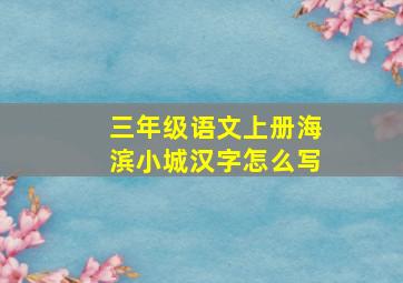 三年级语文上册海滨小城汉字怎么写