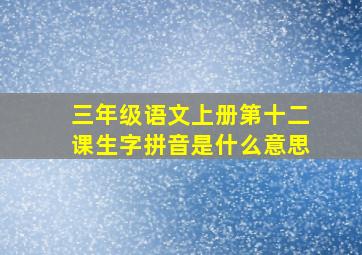 三年级语文上册第十二课生字拼音是什么意思