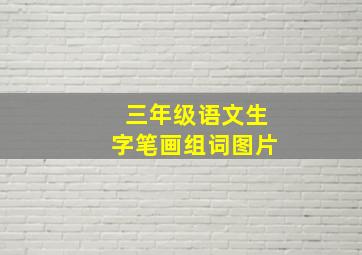 三年级语文生字笔画组词图片