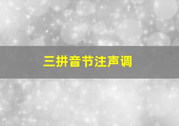 三拼音节注声调