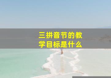 三拼音节的教学目标是什么