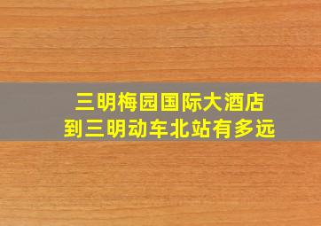 三明梅园国际大酒店到三明动车北站有多远