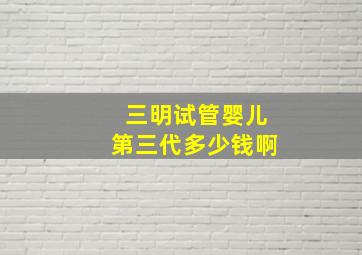 三明试管婴儿第三代多少钱啊