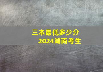 三本最低多少分2024湖南考生