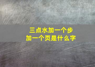 三点水加一个步加一个页是什么字