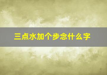 三点水加个步念什么字