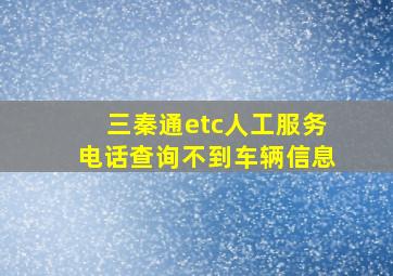 三秦通etc人工服务电话查询不到车辆信息