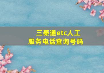 三秦通etc人工服务电话查询号码