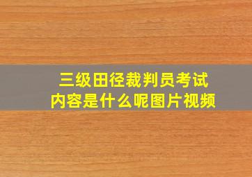 三级田径裁判员考试内容是什么呢图片视频