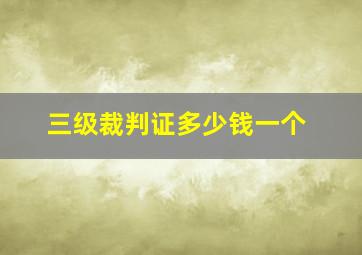 三级裁判证多少钱一个