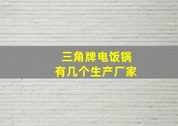 三角牌电饭锅有几个生产厂家