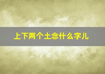 上下两个土念什么字儿