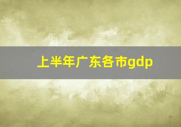 上半年广东各市gdp