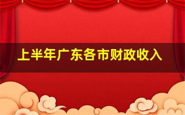 上半年广东各市财政收入