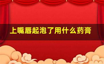 上嘴唇起泡了用什么药膏