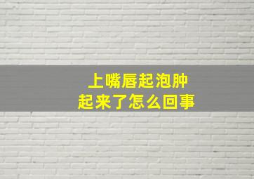 上嘴唇起泡肿起来了怎么回事