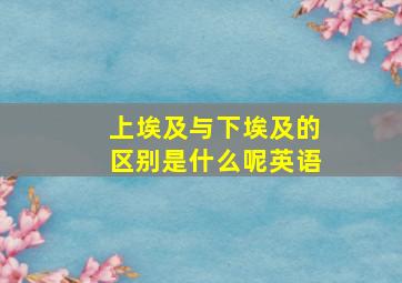 上埃及与下埃及的区别是什么呢英语