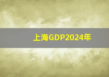 上海GDP2024年