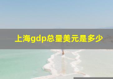 上海gdp总量美元是多少