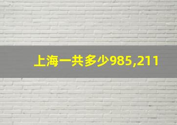 上海一共多少985,211