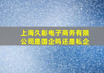 上海久彰电子商务有限公司是国企吗还是私企