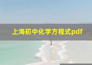 上海初中化学方程式pdf