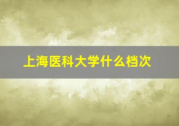 上海医科大学什么档次