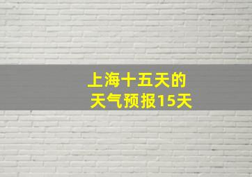 上海十五天的天气预报15天