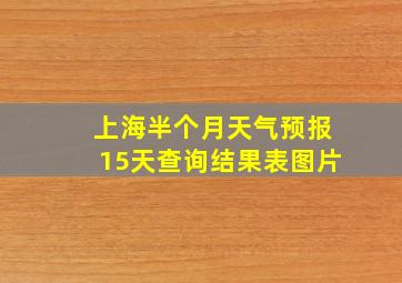 上海半个月天气预报15天查询结果表图片