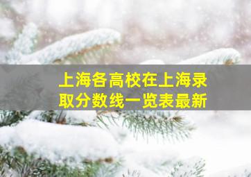 上海各高校在上海录取分数线一览表最新