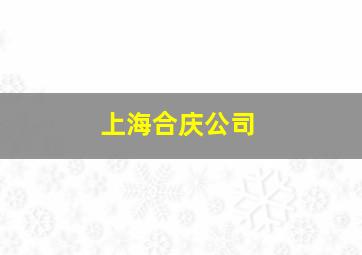 上海合庆公司