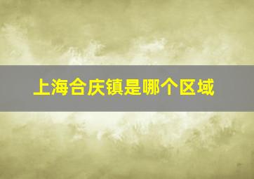 上海合庆镇是哪个区域