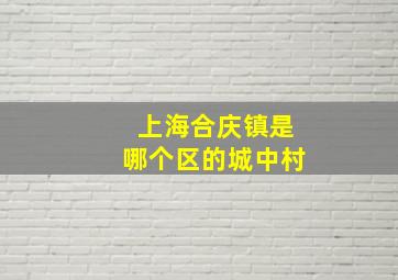 上海合庆镇是哪个区的城中村