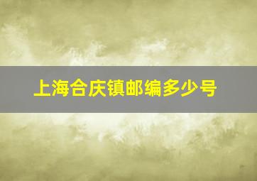 上海合庆镇邮编多少号