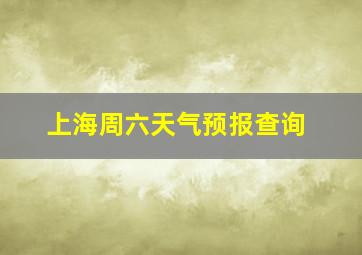 上海周六天气预报查询