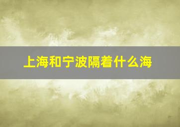 上海和宁波隔着什么海