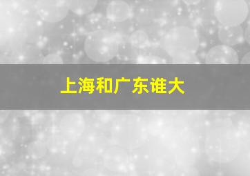 上海和广东谁大