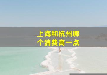 上海和杭州哪个消费高一点