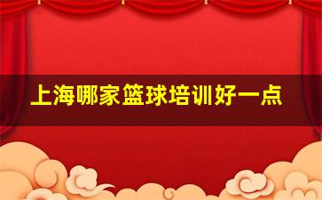 上海哪家篮球培训好一点