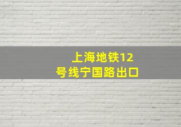 上海地铁12号线宁国路出口