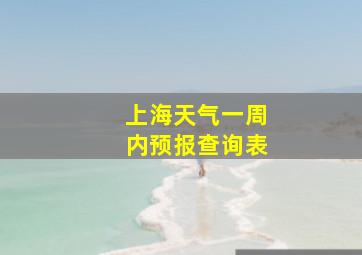 上海天气一周内预报查询表