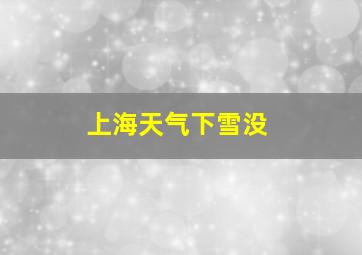 上海天气下雪没