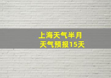 上海天气半月天气预报15天