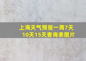 上海天气预报一周7天10天15天查询表图片