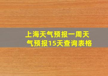 上海天气预报一周天气预报15天查询表格