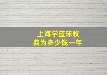 上海学篮球收费为多少钱一年