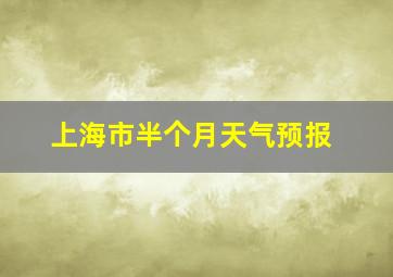 上海市半个月天气预报